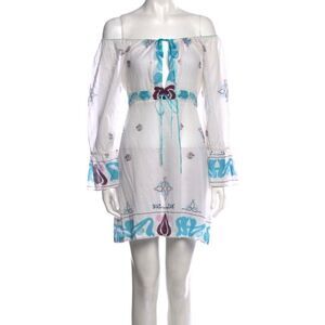 Lolita Jaca St. Barth A-Line Off Shoulder‎ Dress Cotton Women's Size Medium